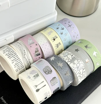 Keyi Creative Original Silver-Foil Washi Tape - Versatile Base Material for Journaling