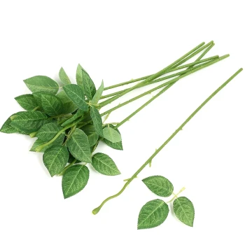 Silk Flower Crafting Materials - Rose Stems and Branches, DIY Floral Supplies, Green Leaves for Arrangements, Bouquet Wrapping Accessories