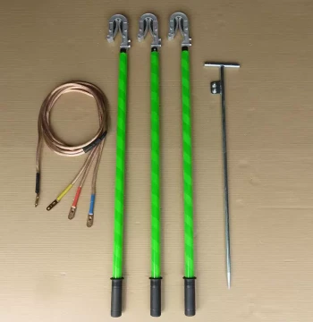 Double-Tongue High-Voltage Grounding Wire 10kV, Flat-Mouth Grounding Rod with Portable Spiral Grounding Pin