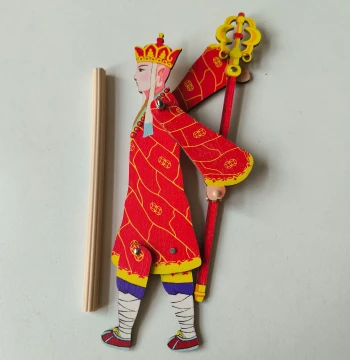 Wooden Shadow Puppetry: National Trend Gift, One-Handed Journey to the West Sun Wukong Figure, Children's Day Toy