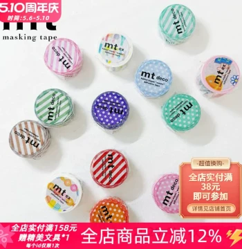 Japan MT Washi Tape 2025 AW Autumn/Winter Limited Edition: Polka Dot Diagonal Stripe Tiger Design for Journaling Materials, Collage, and Base Layers