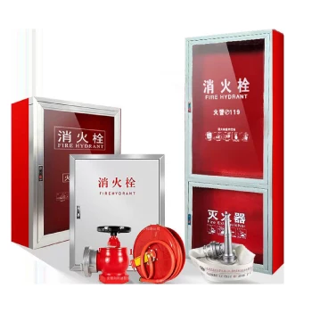 Complete Fire Hydrant Cabinet Set, Including Fire Hose, Empty Box, Reel, and Indoor Firefighting Equipment