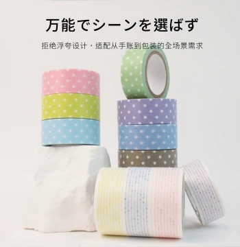 Houttuynia Cordata Culture Washi Tape Dot Line Score Japanese Style Planner DIY Decoration Custom Available Hot Seller