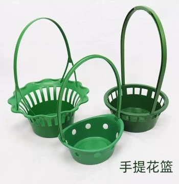 Qingming Festival Handheld Flower Basket, Plastic Basket for Florists, Hollow Gift Basket for Fresh Flowers and Fruits