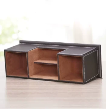 Selected Factory Direct Leather Pen Holder Multi-Function Pen Holder Business Gift Pen Holder PU Public Pen Holder Combo Storage