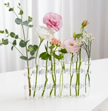 Creative Glass Test Tube Vase Hydroponic Container Office Decor Transparent Glass Vase