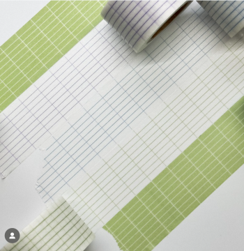 [Full Roll/Pre-cut] Korean tapstuff Minimalist Plaid Washi Tape - Clearance Stock