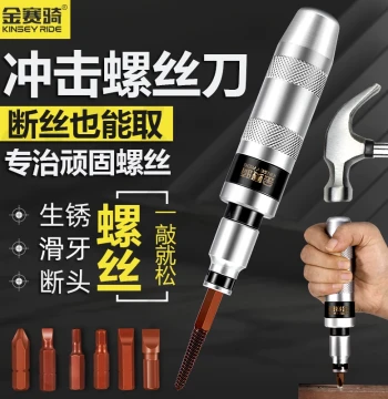 German Impact Screwdriver Set with Socket, Multi-Function Stripped Screw Extractor, Cross Head Hammer Driver