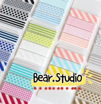MT Tape Sampler Set for Journal Decoration - Salt Style, Polka Dots, Stripes, Grid, Solid Colors, and Basics