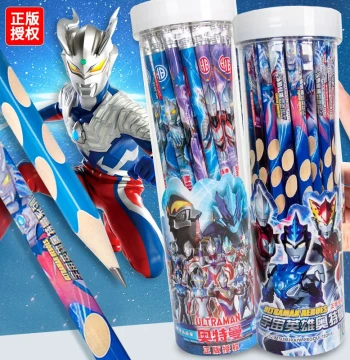 Ultraman HB Pencils for Boys Elementary School Zero Grade Special Study Supplies Ergonomic Grip Pencils