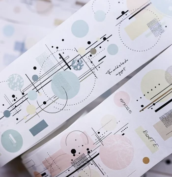 Xiaobai Family Cultural Creative Yanpu New Colorful Circle Retro Lines Versatile Base PET Washi Tape Die-Cuts