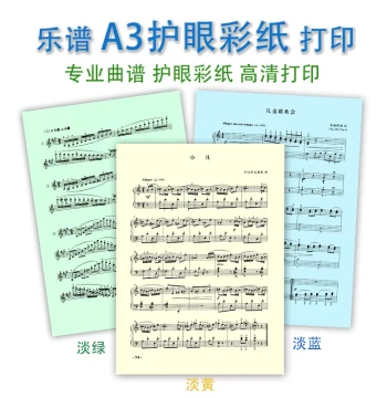 Professional Sheet Music Printing for Piano and Violin, A3 Music Book Folder, Eye-Protection Colored Paper, Editable Score Sheets