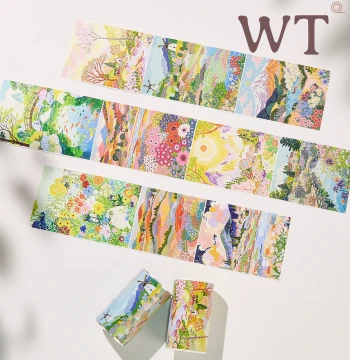 WT Journal Tape: Spring Field Roaming Series (Floral Landscape Washi/PET Decorative Tape)
