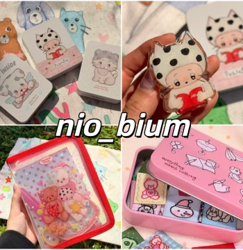 nio_bium DianDianMiao Journaling Collection - Iron Box, Fabric Patches, Badges, Cards & Sticky Notes