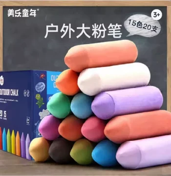 Melody Kids Outdoor Giant Chalk, Washable Colorful Drawing Crayons for Kindergarten and Elementary Blackboards