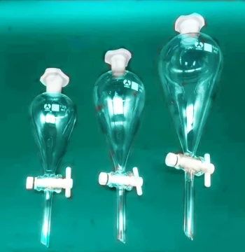 Glass PTFE Pear-Shaped Separatory Funnel for Laboratory - 125/250ml Spherical, 500/1000ml with Piston and Stand