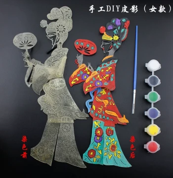 Shadow Puppetry DIY Craft Kit for Kids (Paintable Semi-Finished Dolls and Props)