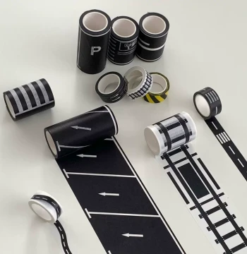 Children's Road Washi Tape Early Education Rail Transit Railway Highway Design DIY Car Street Craft Stickers