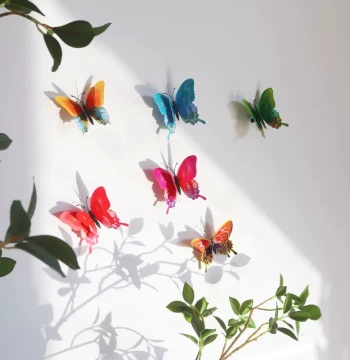 Realistic Double-Layer PVC Butterfly Craft, Rustic Wedding Decor, 3D Butterfly Photo Prop
