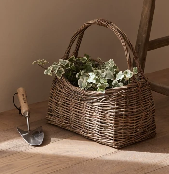 Handmade Willow Woven Grass Flower Pot Rattan Basket Handwoven Carry Basket Floral Arrangement Garden Vintage Decor