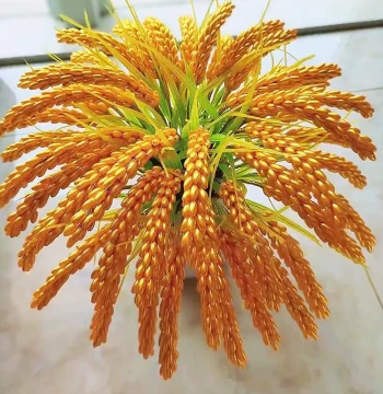 DIY Craft Kit for Wheat and Rice Ear Beaded Bouquets, Handmade Desktop Ornaments with Rice Grain Beads for TV Cabinet Display