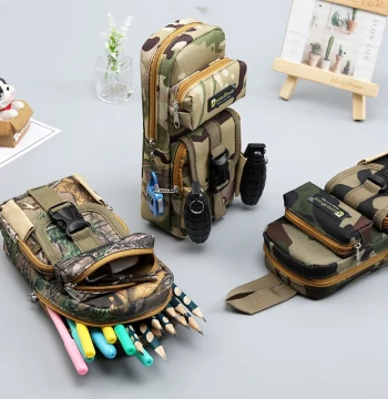 Camouflage Pencil Case for Boys, 2026 New Large Capacity Pencil Box for Elementary Students, Children's Stationery Bag for Junior High