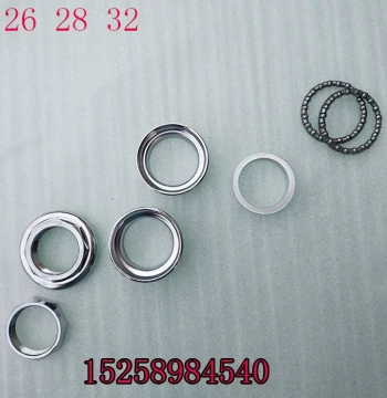 Gas Scooter & E-Bike Headset Assembly - 26/28 Bearing Fork Crown Race, 7-Piece Steel Cup & Lock Nut