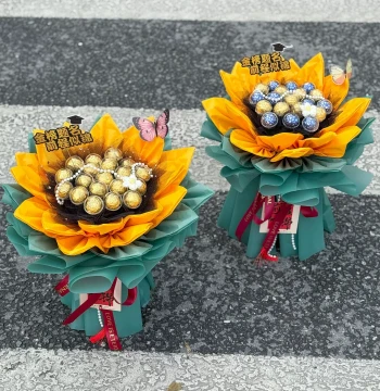 Graduation Season Sunflower Bouquet DIY Kit for College Entrance Exams - 'Golden List' Gift for Boys and Girls, 100-Day Pledge Ceremony