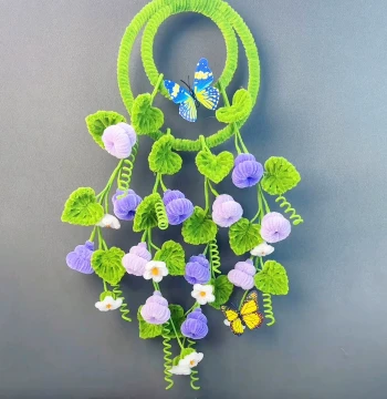 Pipe Cleaner Gourd Ornament DIY Kit - Creative Handmade Fortune Gourd with Preserved Flowers