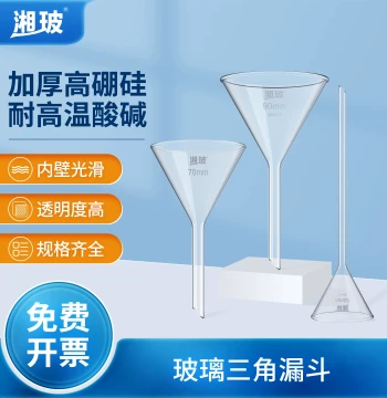 Xiangbo High Borosilicate Glass Funnel - Lab Triangular Funnel with Short/Long Neck