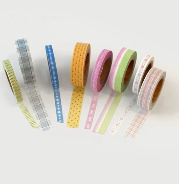 [Full Roll/Partitioned] Korean oab Narrow Basic Series Vol. 2 is Here! Polka Dot and Plaid Minimalist Paper Tape