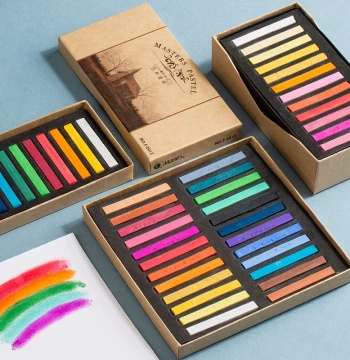 Marie's Chalk Pastels 24/12/48 Colors Professional Soft Pastel Sticks for Blackboard Drawing and Art