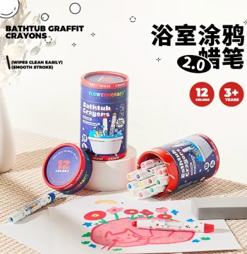 Huaya Bath Crayons - Mess-Free Drawing Toy for Kids, Washable on Glass and Easy to Clean, Educational Craft