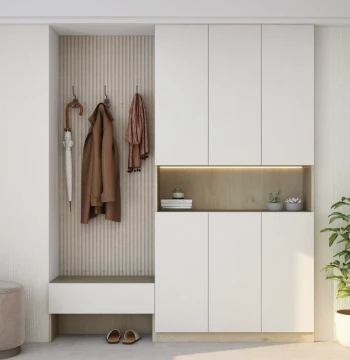 Kuka Home Whole-House Customization: Integrated Study Desk, Storage Cabinet, Wardrobe, and Floor-Standing Bookshelf Suite (99 Sets)
