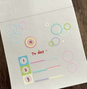 Bulk Pack | GuGu WanWu Concentric Circle Dual Blush Gradient Soft Light Round Stickers for Journaling, Basic Decorative Marking and Background