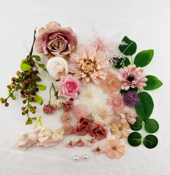 Forest-Style Silk Flower Hair Accessories DIY Craft Flower Material Kit - Hanfu Ancient Style Headpiece Components