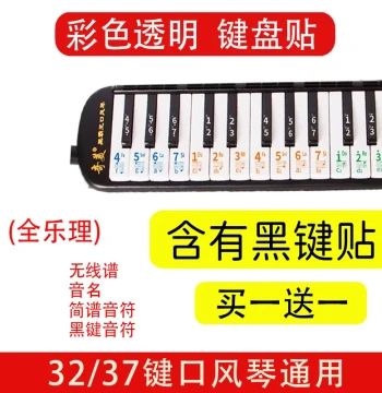 Keyboard Stickers for Qimei and Suzuki Melodicas - 37/32 Keys, Numbered Note Labels for Elementary Students
