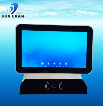 ID Verification Self-Service Kiosk with Dual-Screen Facial Recognition for Visitor Management and Identity Comparison