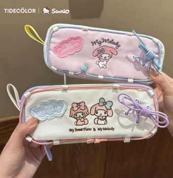 Hello Kitty Authentic Melody Pencil Case for Elementary Students Sanrio High-Aesthetic Stationery Box for Girls