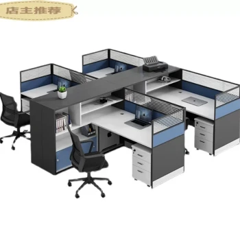 Office Desk and Chair Combo Workstation with Privacy Screens