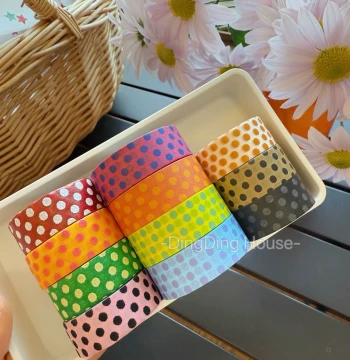 [Pre-cut] Japan MT Polka Dot Washi Tape Collection - Limited Edition Flocked Planner Decor (Out of Print)