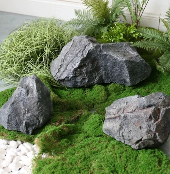 High-Simulation Foam Fake Rockery Stones and Plants for Water Features, Landscape Props, Moss Soft Decor, Garden Vegetation Ornaments
