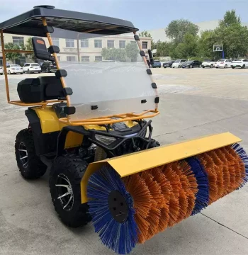 Ride-On Snow Sweeper with Canopy for Parks and Properties - Multi-Function Home Use All-Gear Snow Remover
