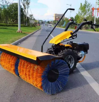 Self-Propelled Snow Blower, Walk-Behind Small Snow Thrower with Roller Brush, Multi-Function Push Snow Removal Equipment