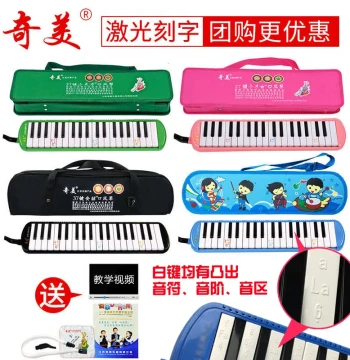 Qimei Melodica Little Genius 37-Key 32-Key 41-Key Exclusive for Elementary Students Classroom Instrument C-Tone Hard Case Melodica