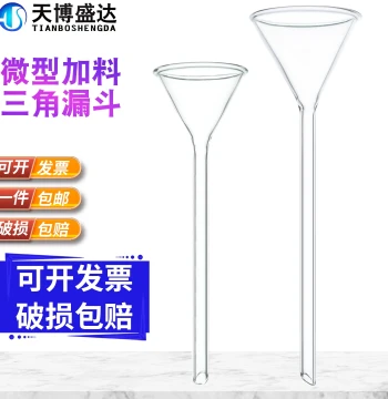 Mini Glass Triangular Funnel Diameter 40/50mm Ultra-Fine Neck Extended Long-Neck Funnel for Liquid Addition