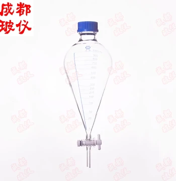 Fapei PTFE Pear-Shaped Separatory Funnel, 250ml~50,000ml, with GL45mm Threaded Mouth and Blue Screw Cap
