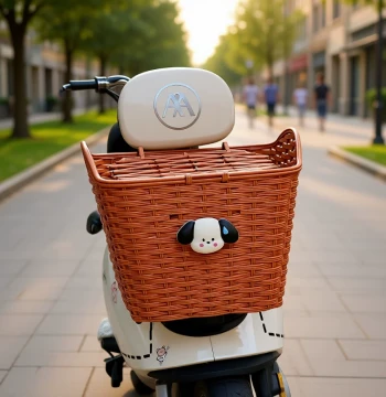 Electric Bike Rear Storage Basket Cute Cartoon Motorcycle E-Bike Tail Organizer Waterproof Hanging Basket