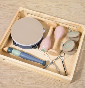 Children's Early Education Orff Percussion Instrument Set, Wooden Maracas, Tambourines, Shakers, Castanets, Educational Music Toys