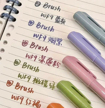 Japan Zebra Color Brush Pen Soft Tip for Greeting Cards, Journals, Smoky Tone Calligraphy